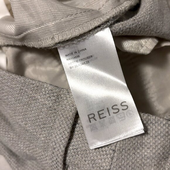 REISS Hettie Slim-Fit Wool Blend Tailored Trousers Light Gray Work Pants sz US 0 - Picture 9 of 11